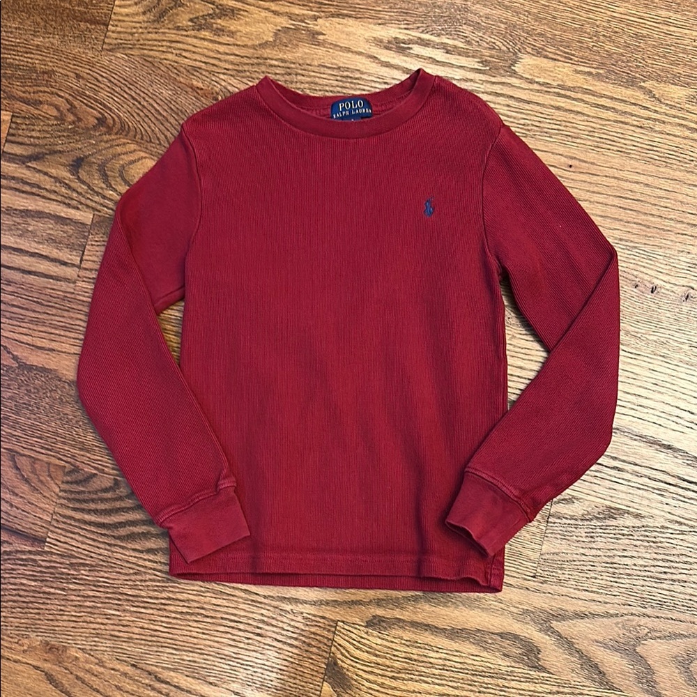 EUC Polo Ralph Lauren Deep Red Long Sleeve Shirt; 7